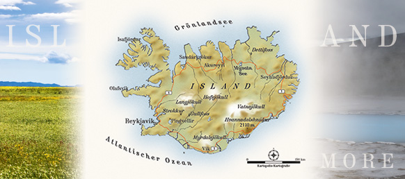 Reisekarte, Illustration Island