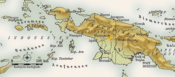 Reisekarte Papua Neuguinea, Illustration