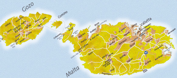 illustrierte Reisekarte Malta