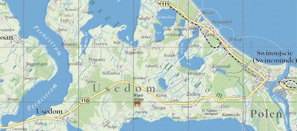 Reisekarte Usedom