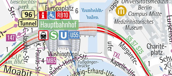 Stadtplan Berlin Hauptbahnhof