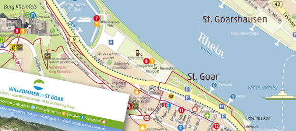 Stadtplan für St. Goar am Mittelrhein