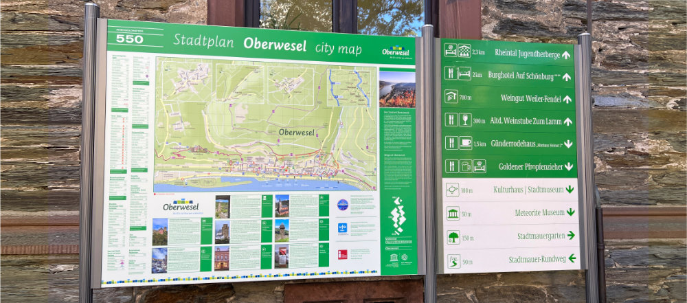 Stadtplan für Oberwesel am Mittelrhein